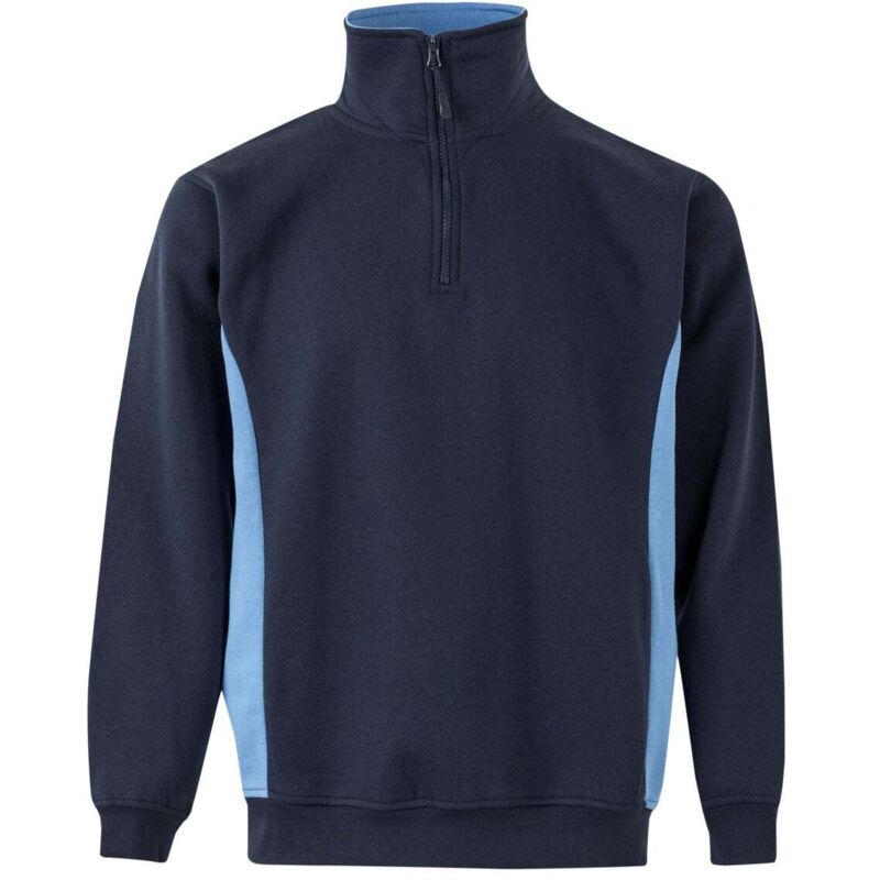 

Sudadera bicolor con media cremallera con tratamiento antipilling Serie V105704 | L - Azul navy / Celeste - Velilla