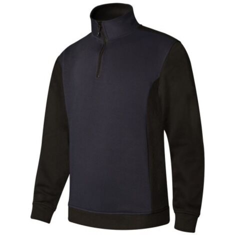 SUDADERA BICOLOR CREMALLERA AZUL NAVY/NEGRO 3XL