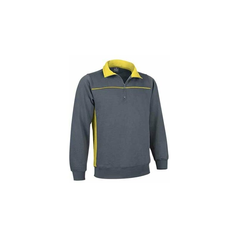 

Sudadera con bandas en pecho y laterales Thunder | M - Gris / Amarillo - Valento