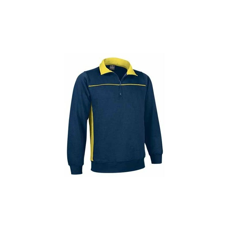 

Sudadera con bandas en pecho y laterales Thunder | XXL - Azul marino / Amarillo - Valento