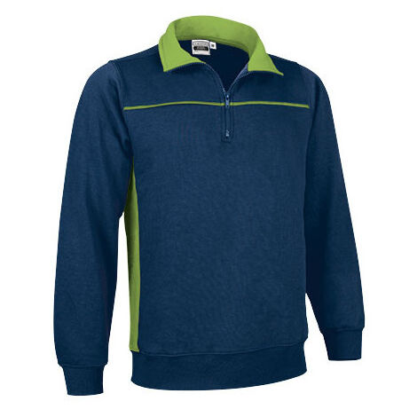 Sudadera con bandas en pecho y laterales VALENTO Thunder 3XL Azul marino orión/Verde manzana