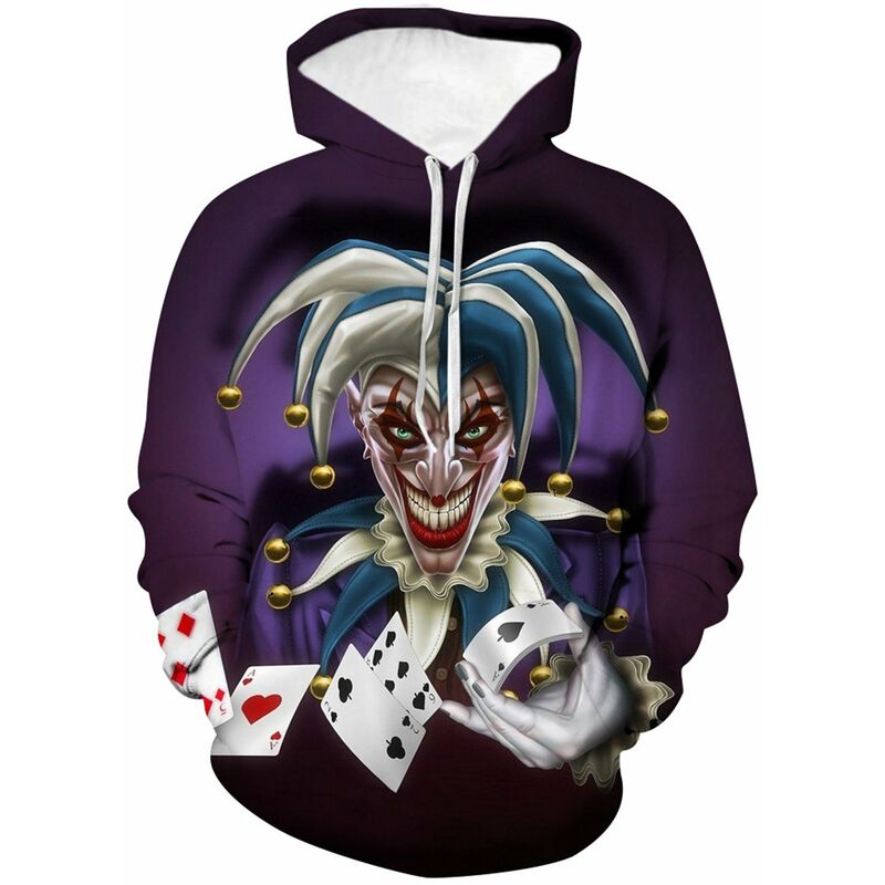 

Sudadera con capucha 3D impresa payaso de otono e invierno de Halloween, uniforme de beisbol,PSY1605W, L