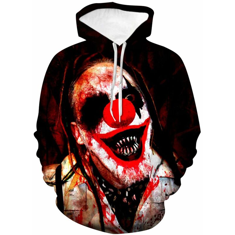 

Sudadera con capucha 3D impresa payaso de otono e invierno de Halloween, uniforme de beisbol,PSY1594W, 2XL