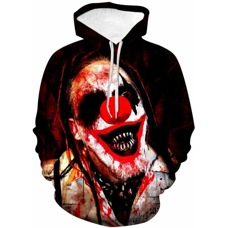 

Sudadera con capucha 3D impresa payaso de otono e invierno de Halloween, uniforme de beisbol,PSY1594W, S