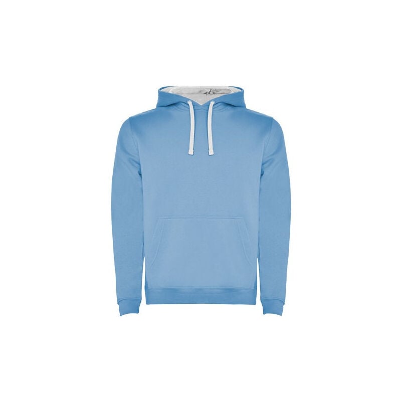 

Sudadera con capucha bicolor de doble tejido URBAN SU1067 | 3/4 - Celeste/Blanco