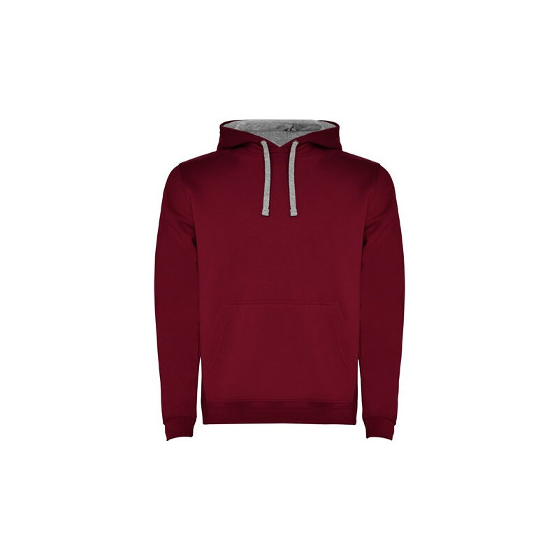 

Sudadera con capucha bicolor de doble tejido URBAN SU1067 | XL - Granate/Gris Vigoré