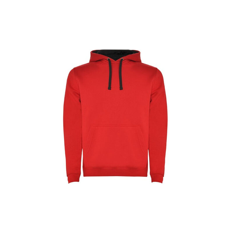 

Sudadera con capucha bicolor de doble tejido URBAN SU1067 | Rojo/Negro - 5/6