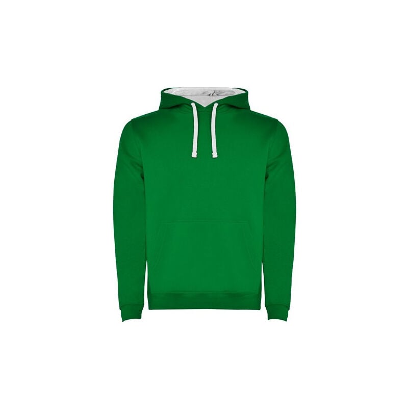 

Sudadera con capucha bicolor de doble tejido URBAN SU1067 | M - Verde Kelly/Blanco