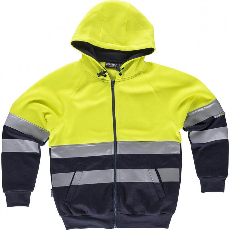 

Sudadera con capucha con costuras reforzadas de Alta Visibilidad WORKTEAM C9036 | XXL - Amarillo / Azul marino