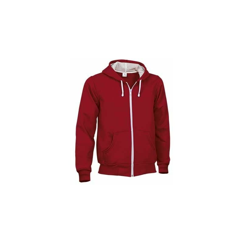 

Sudadera con capucha en diseño moderno VALENTO Mamut | XXL - Rojo/Blanco