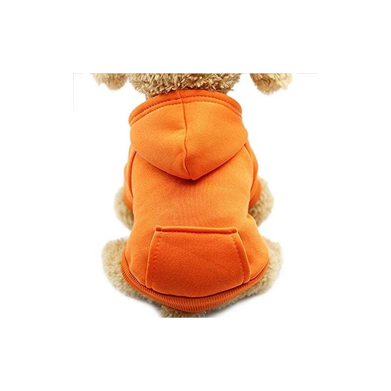 

Sudadera con capucha para gatos Ropa de algodón para perros con abrigo de invierno y bolsillo exterior (naranja, código L)