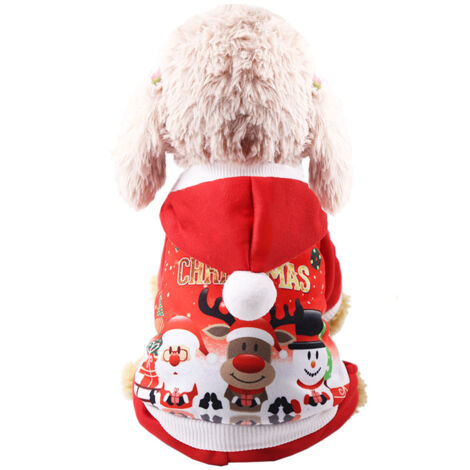 Sudadera con capucha para perro/gato, abrigo cálido para mascotas de otoño e invierno, ropa navideña para perros, talla XL.