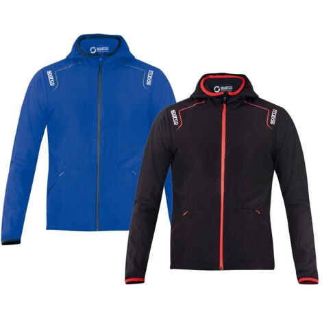 Sudadera con Capucha Sparco S02405NR1S Negro Cortaviento