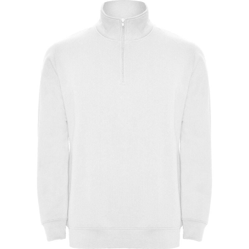 

Sudadera con media cremallera a tono ANETO SU1109 | Blanco - XXXL