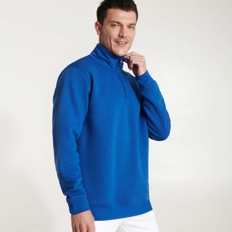 

Sudadera con media cremallera a tono ANETO SU1109 | S - Royal
