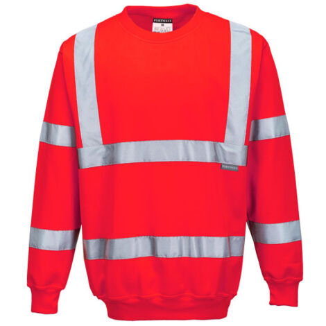 Sudadera de alta visibilidad de tejido de punto con cintas reflectantes B303 S Rojo