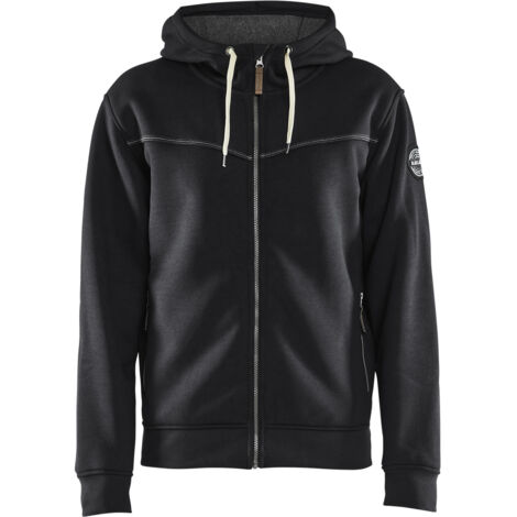 Sudadera de trabajo con capucha con cremallera y forro térmico 4933 - Negro XL