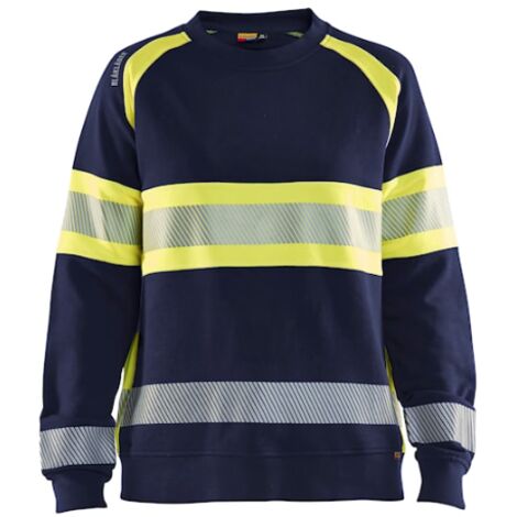Sudadera de trabajo de alta visibilidad para mujer 3409 - Azul marino/Amarillo L