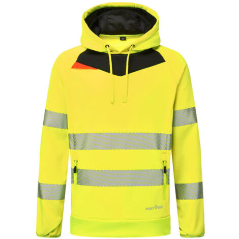 Sudadera DX4 de A.V con capucha Overhead anti pelusas PORTWEST DX483 S Amarillo / Negro
