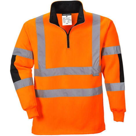 Sudadera flúor Xenon Rugby con paneles de refuerzo B308 L Naranja