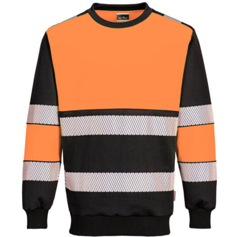 Sudadera PW3 de Alta Visibilidad - Clase 1 / Naranja Negro / M