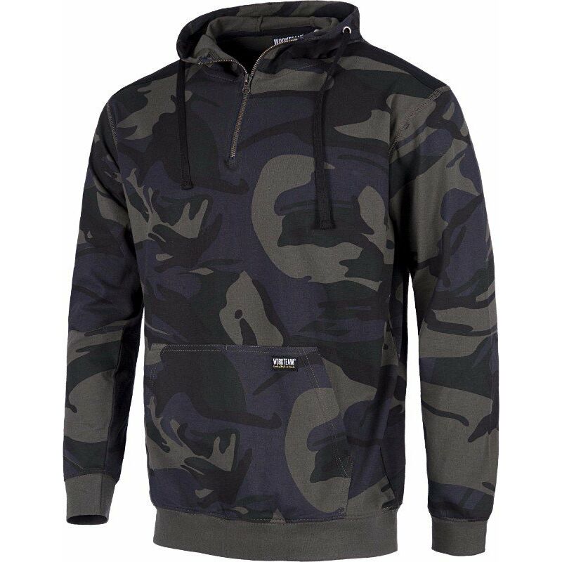 

Sudadera Sport de algodón con estampado de camuflaje S8505 | M - Camuflaje+Negro - Workteam