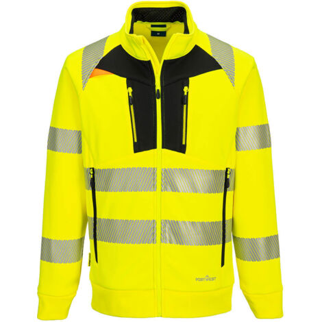 Sudadera técnica DX4 Hi-Vis Hoodie elástica de alta visibilidad con capucha PORTWEST DX477 XXL Amarillo / Negro