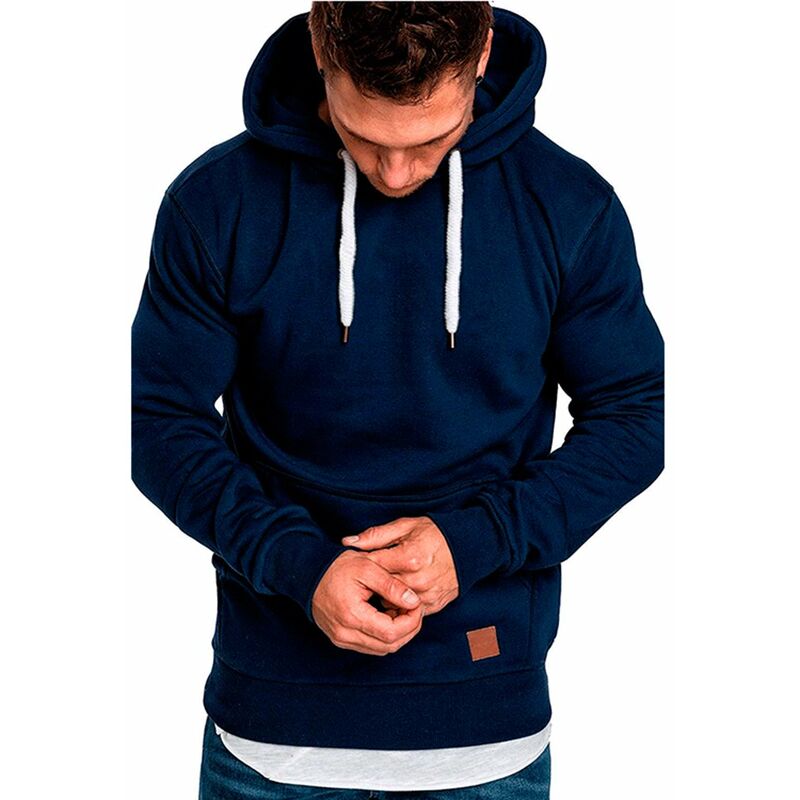 

Sudaderas con capucha para hombre Sudadera con capucha Moda casual Manga larga Sudaderas con capucha,Azul marino, L