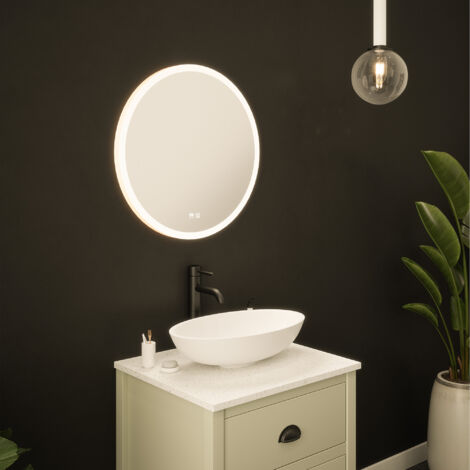 Sudbury Round Tunable LED Mirror - 600 x 28mm IP44 Rated Diffused Border Dimmable Demister