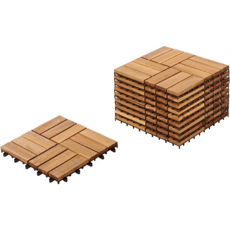Suelo de exterior de madera de acacia certificada base de plástico resistente a todo tipo de clima jardín patio balcón accesorios natural Acerenza