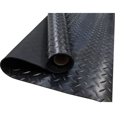 Suelo Goma 100% Caucho Suelo Caucho Suelo PVC Suelo Protector Diseño Estrias Negro Grosor 3MM 100X400CM