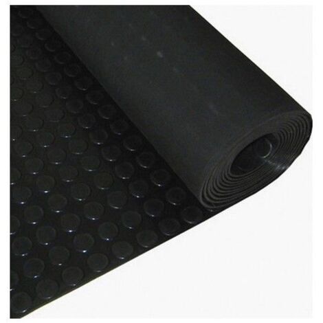 Suelo Goma Circulos 1,20x10 Metros 3 mm. de Grosor Color Negro