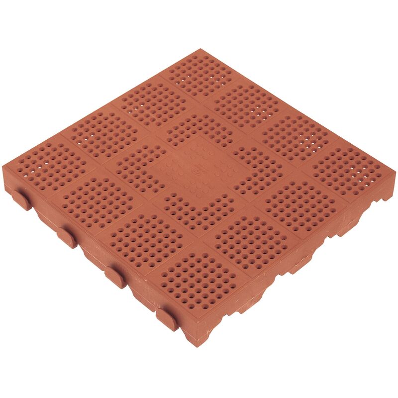 

Suelo jardín exterior 39x39x4,8 cm efecto drenaje; Superficie 0,15m² Colección COMBI - Terracota
