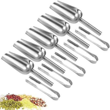 Süßigkeitenschaufeln und Zangen aus Edelstahl für Hochzeiten, Küche, Bar, Süßigkeiten, Dessert, Buffet, Eis, Kaffee, Tee, 10 Stück