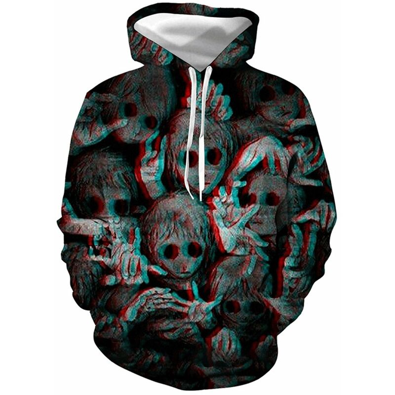 

Sueter con capucha con estampado digital de Halloween Dark Evil Horror Ghost,BSY041, L