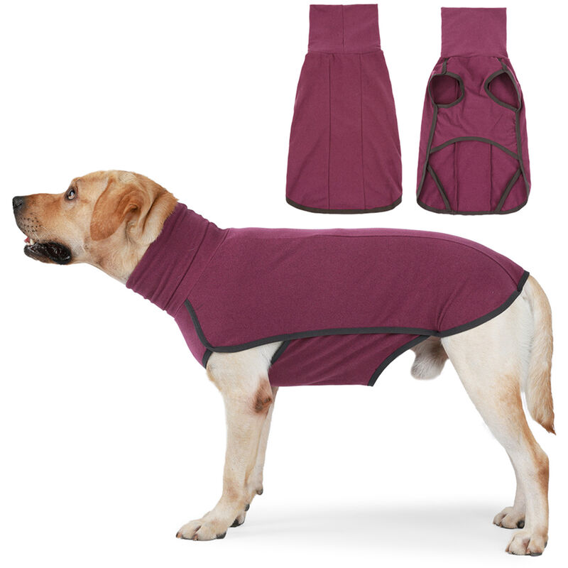 

Sueter para perros Cuello alto Jersey de invierno calido Ropa para mascotas para perros pequenos, medianos y grandes, Borgona, Pequeno