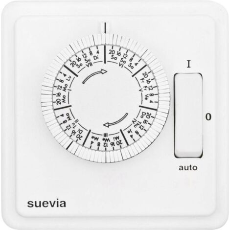 Suevia SU280439 Programmateur horaire pour montage encastré analogique programme hebdomadaire 1200 W IP20 programme On/