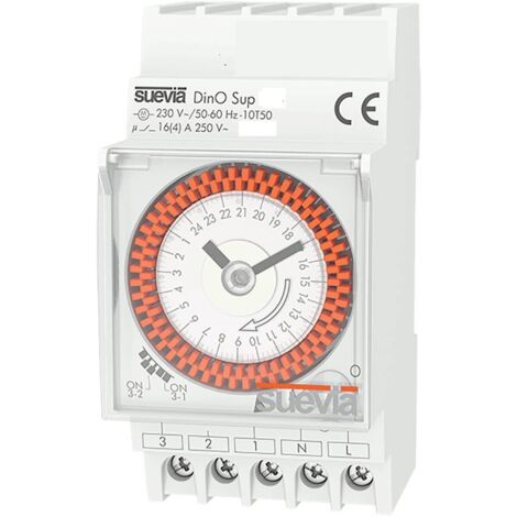 Suevia SU290132 Interrupteur horaire pour rail DinO Sup D 230 V/AC programme quotidien X989461