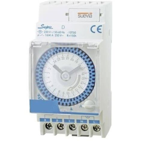 Suevia Temporizzatore per guida DIN Tensione di funzionamento: 230 V/AC Supra D 1 scambio 16 A 250 V/AC Programma giorn