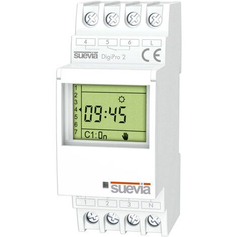 Suevia Zeitschaltuhr für Hutschiene  DigiPro 2 2 Wechsler 16 A 250 V/AC Tagesprogramm, Wochenprogram