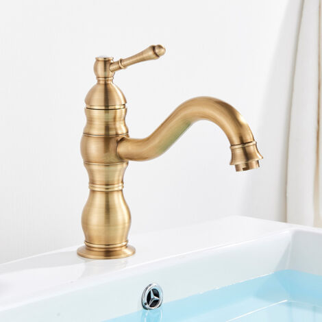 Suguword Mitigeur de Lavabo Robinet de Salle de Bains Monocommande Robinets de Lavabo Chaude et Froide Corps en Laiton