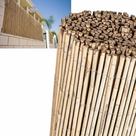 Suinga – Canisse en bambou naturel 0,8 x 5 mètres – Occultation 95% – Tiges de bambou cousues avec fil galvanisé 1mm tous les 10cm