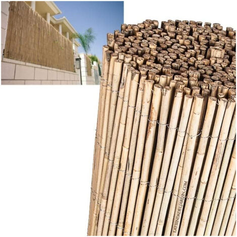 Suinga – Canisse en bambou naturel 2 x 5 mètres – Occultation 95% – Tiges de bambou pour terrasses et jardins – Résistance et durabilité élevées
