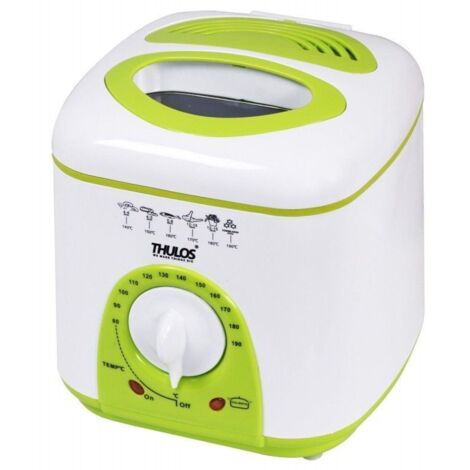 Suinga – Friteuse électrique 1 litre 950W – Thermostat réglable de 80 à 190 °C – Design compact 19,2 x 19,4 x 21 cm – Panier avec poignée amovible