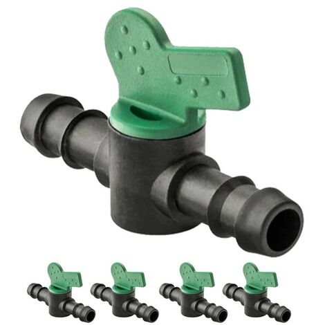 Suinga – Lot de 10 vannes cannelées 16mm pour irrigation goutte à goutte – Soupape d'arrêt haute qualité – Fabriquées en Italie