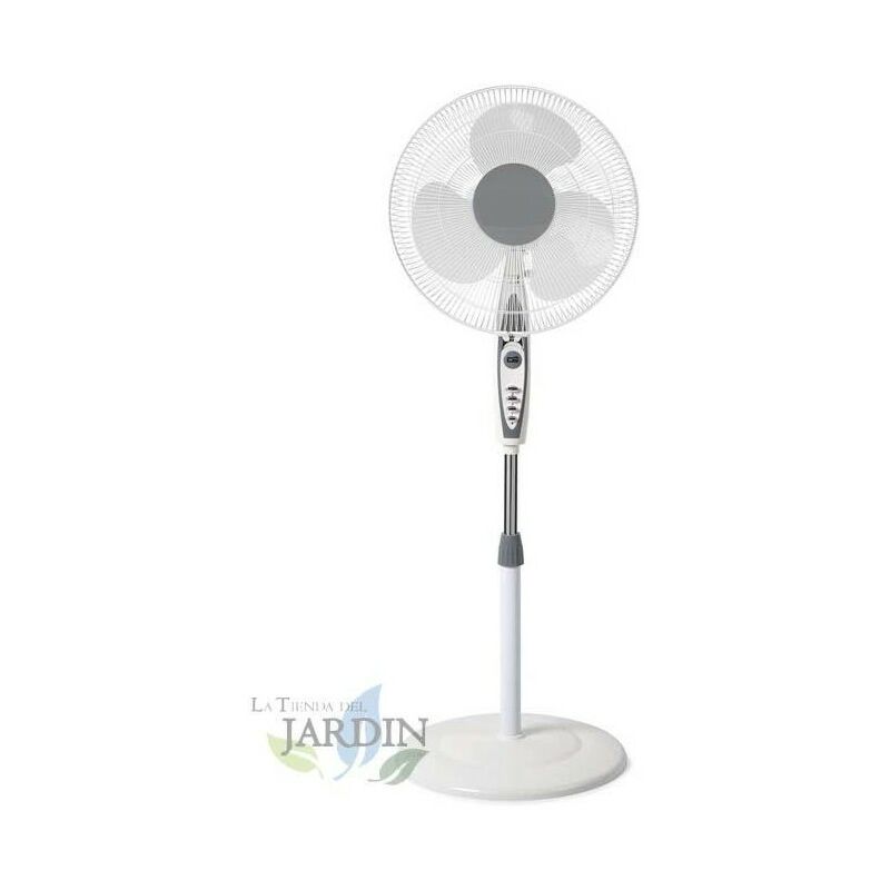 

Suinga SF0147 - Ventilador de pie oscilante, 3 niveles de ventilación, tamaño aspas 40 cm, altura regulable, 50 W, blanco