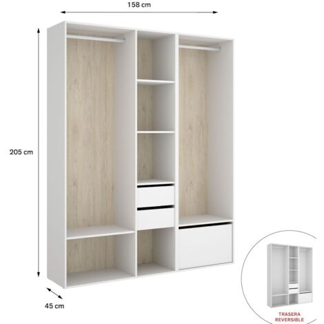 SUIT Armario Vestidor blanco natural