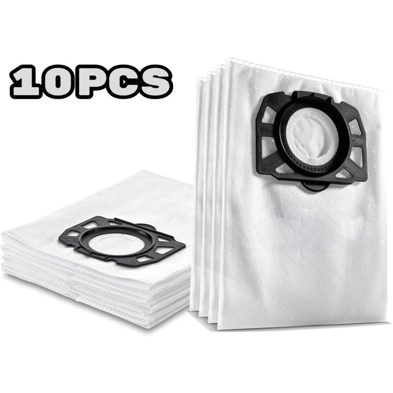 Suitable for Kärcher WD 4, WD 5, WD 6, WD 4290 / 5200 M / 5300 M / 5600 MP lint filter bags (pack of 10)