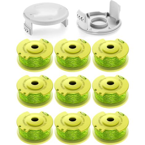 Suitable for RYOBI lawn mower accessories, AC80RL3/AC14HCA grass trimmer head, grass cutting rope (9 Spool, 2 Cover)