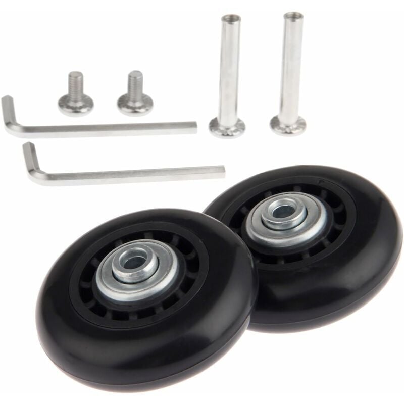 Suitcase Caster, Luggage Wheel, Axles and Casters, 2PCS Replacement Casters with 70 x 24mm Bearing Axles - Suitcase Replacement Wheels for Suitcase